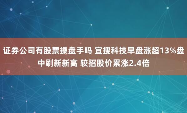 证券公司有股票操盘手吗 宜搜科技早盘涨超13%盘中刷新新高 较招股价累涨2.4倍